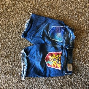 Painted Jean Shorts